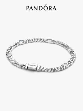 Pandora Heart Cuban Chain Bracelet